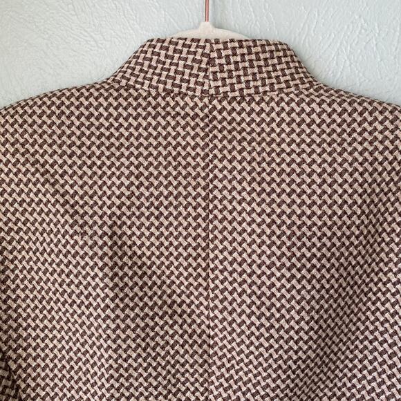 Vintage Talbots Houndstooth Brown Fitted Blazer Women's Size 6 - Picture 9 of 13